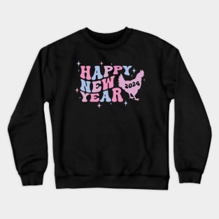 Happy new year 2024 with a chicken Crewneck Sweatshirt